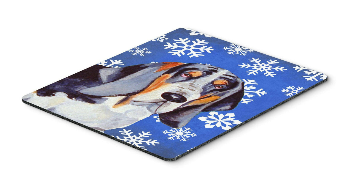 Basset Hound Winter Snowflakes Holiday Mouse Pad, Hot Pad or Trivet by Caroline&#39;s Treasures
