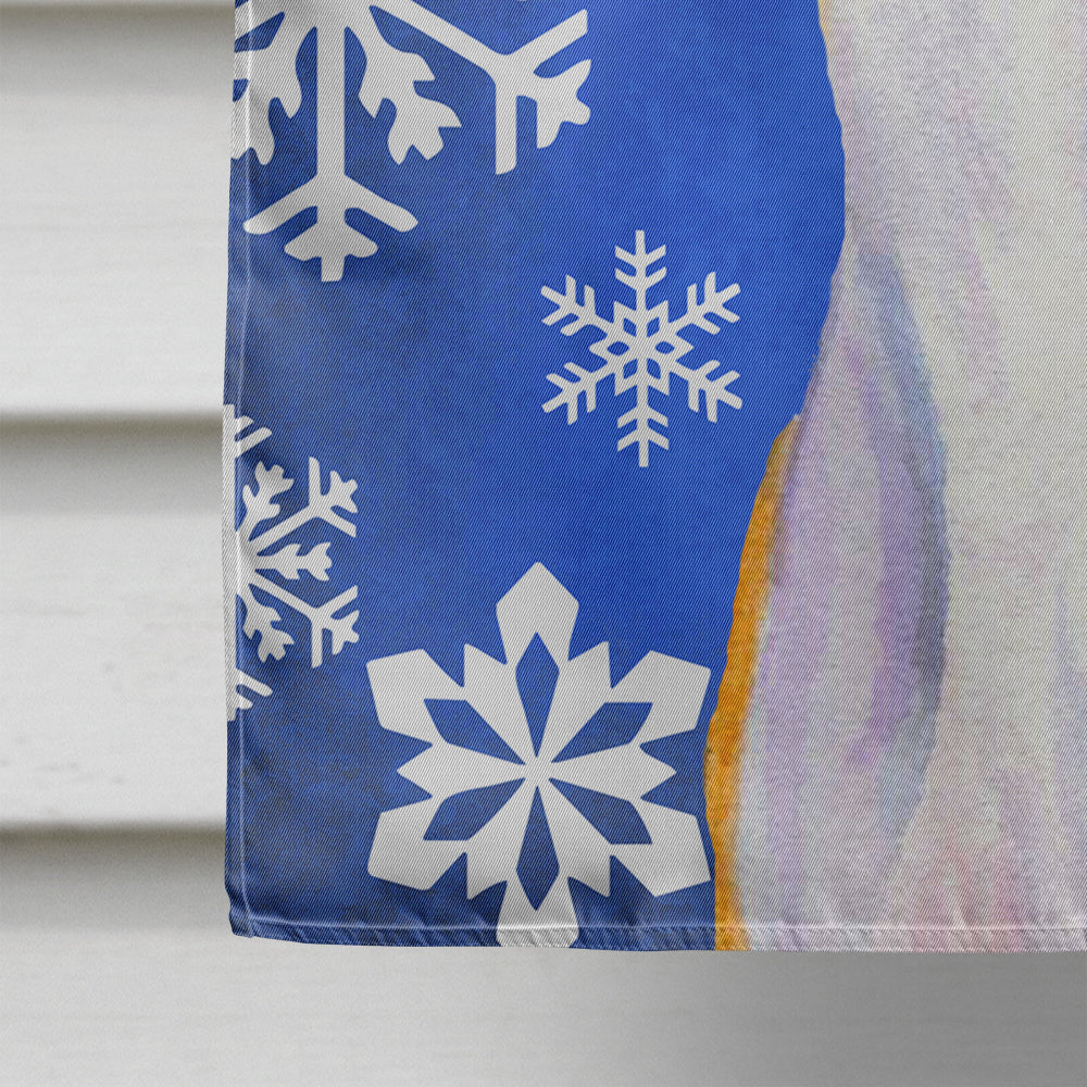 Whippet Winter Snowflakes Holiday Flag Canvas House Size