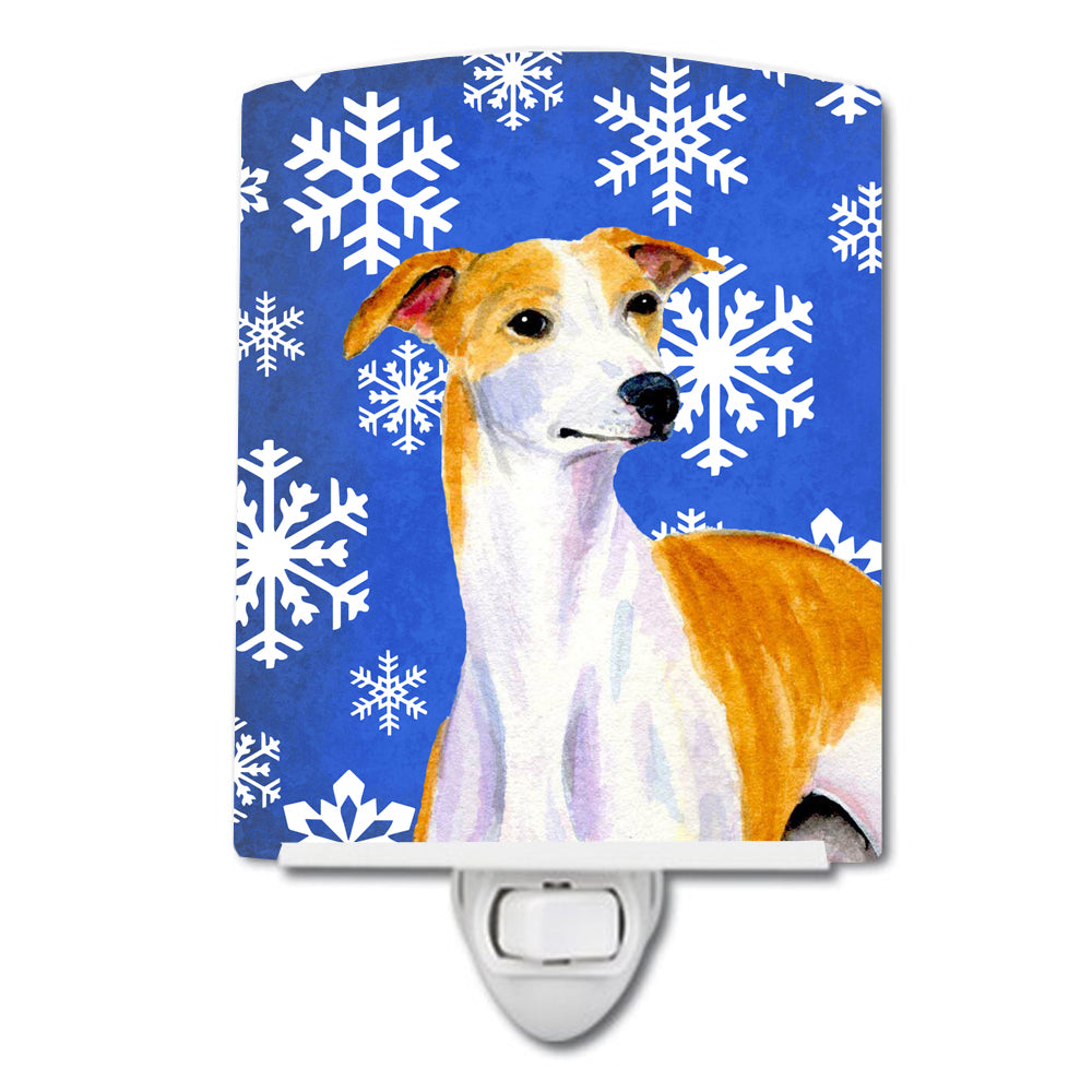 Whippet Winter Snowflakes Holiday Ceramic Night Light LH9283CNL - the-store.com