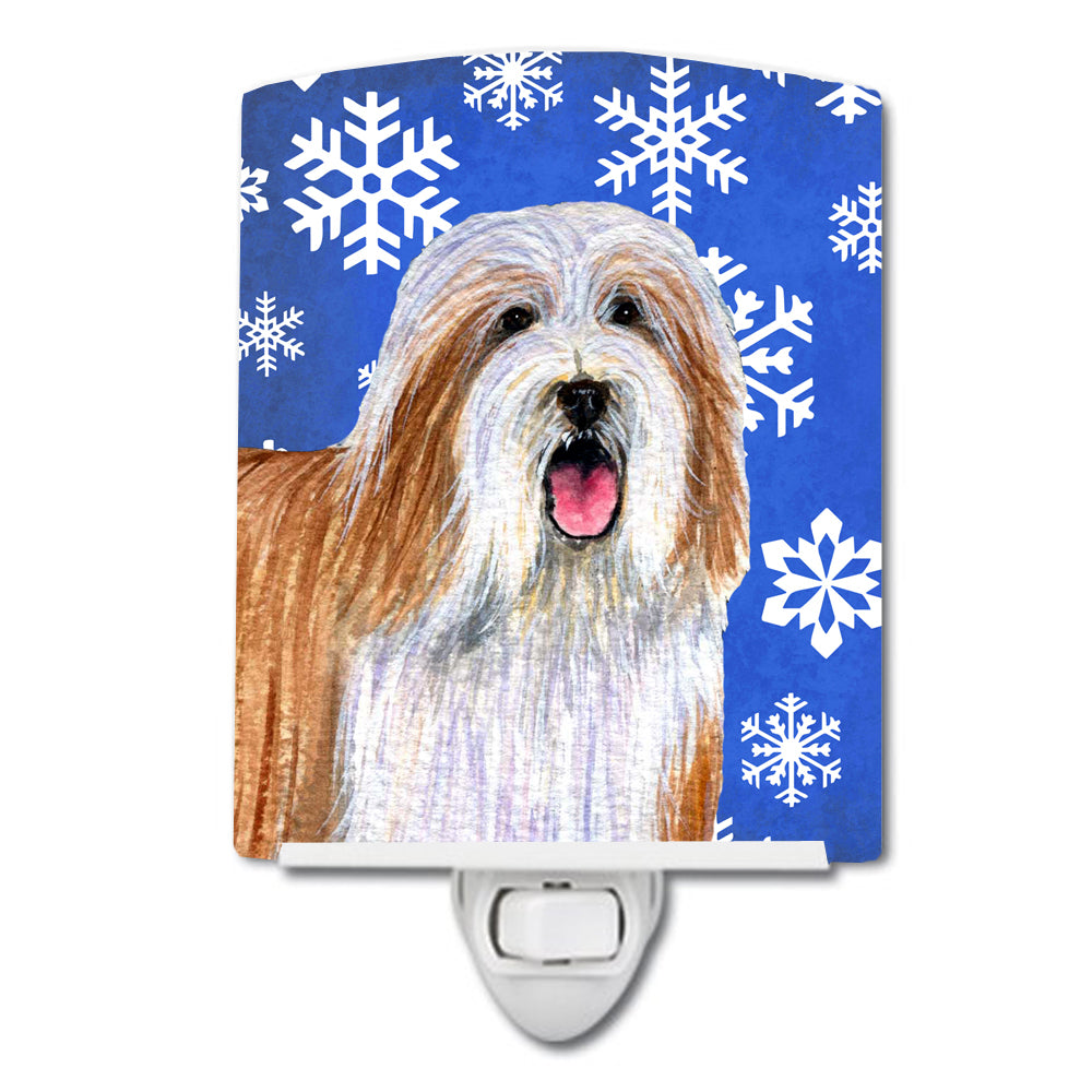 Bearded Collie Winter Snowflakes Holiday Ceramic Night Light LH9285CNL - the-store.com