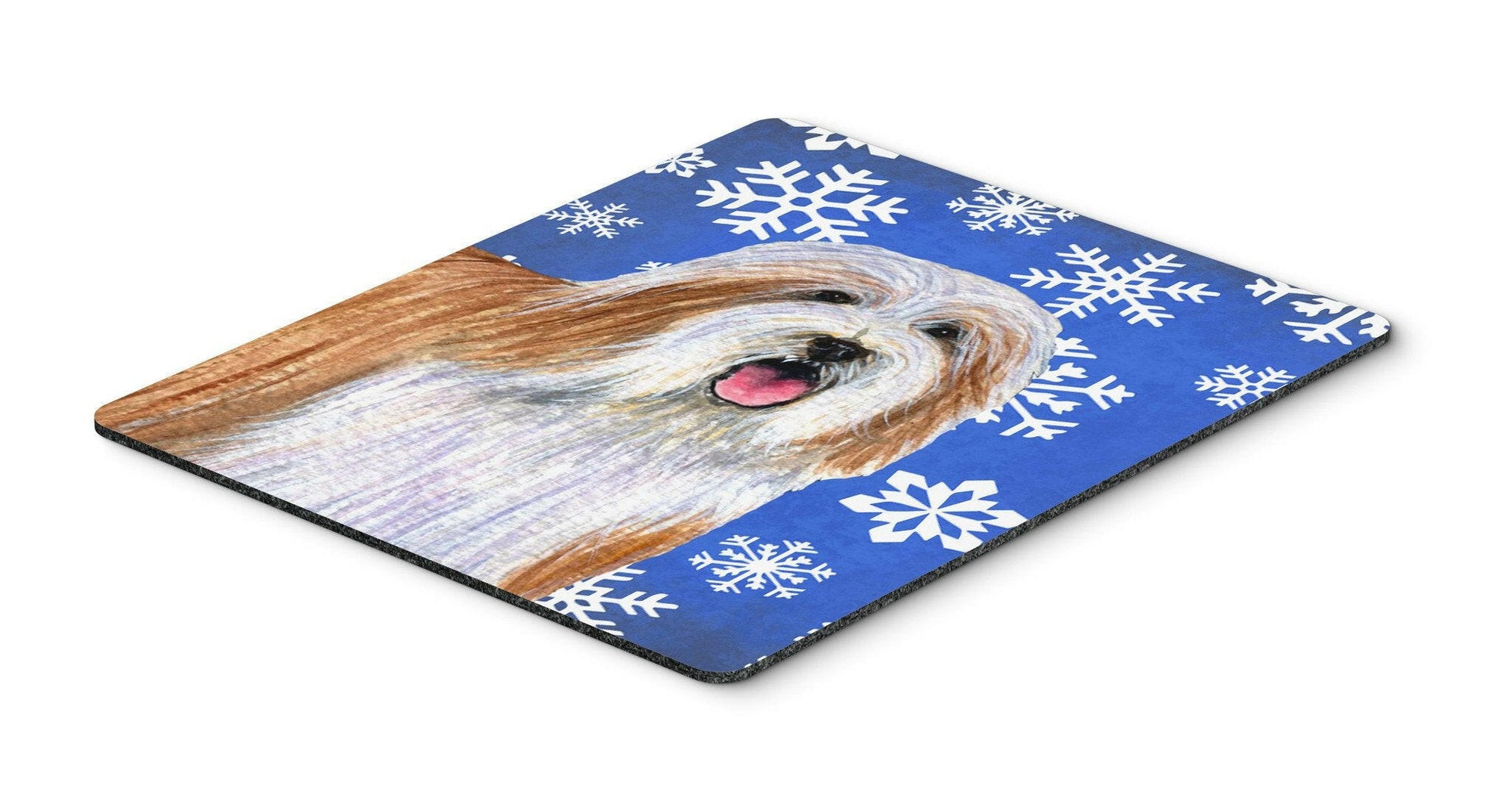 Bearded Collie Winter Snowflakes Holiday Mouse Pad, Hot Pad or Trivet by Caroline's Treasures