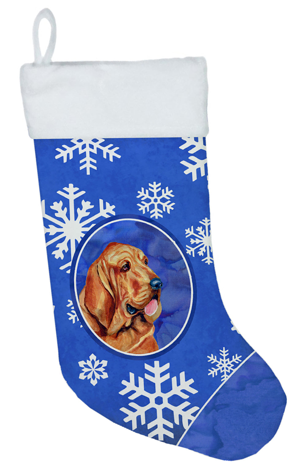 Bloodhound Winter Snowflakes Snowflakes Holiday Christmas Stocking  the-store.com.