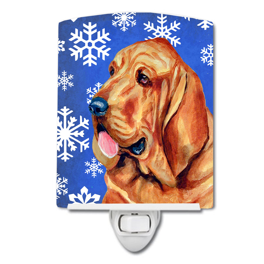 Bloodhound Winter Snowflakes Holiday Ceramic Night Light LH9286CNL - the-store.com