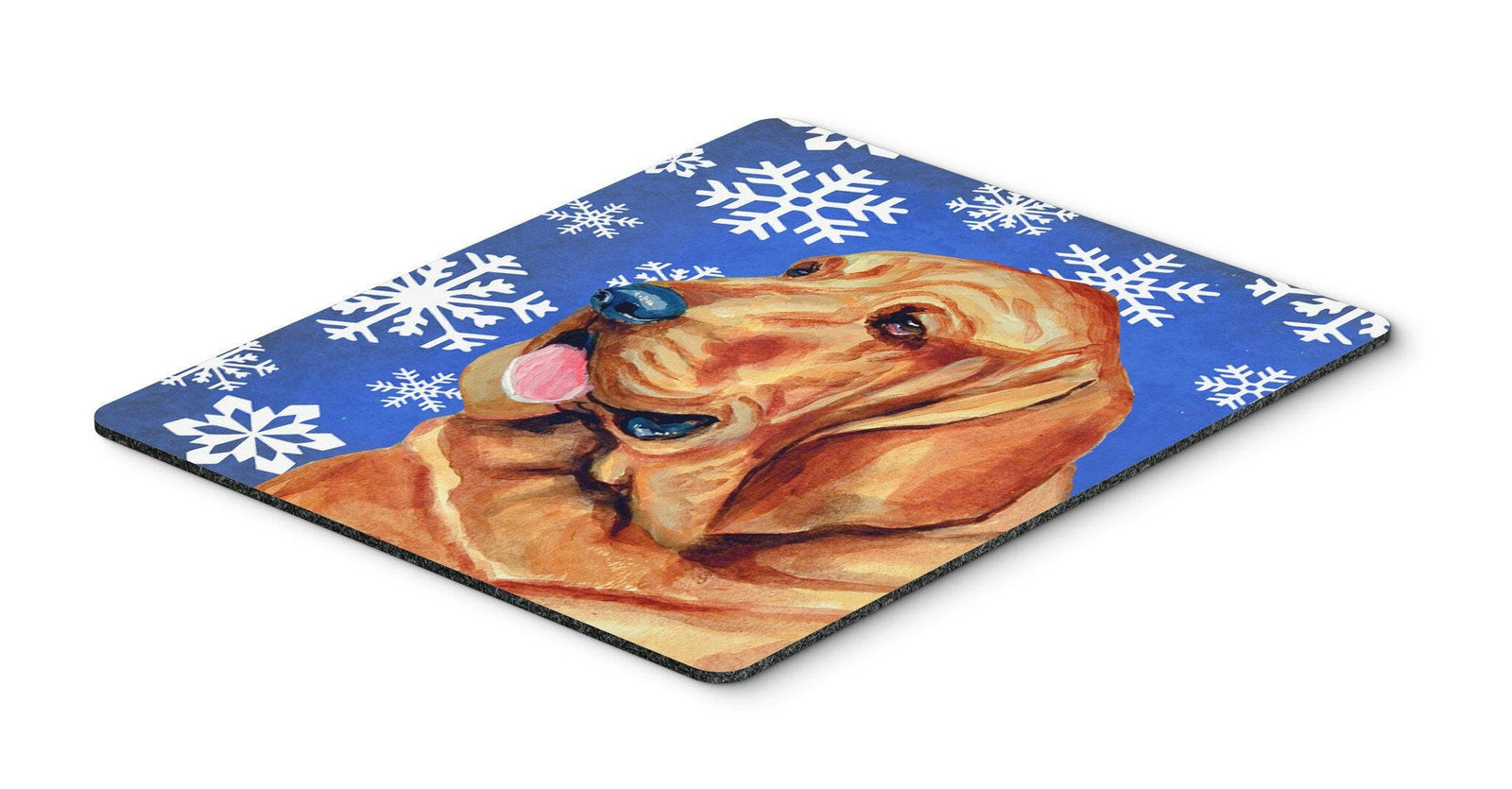 Bloodhound Winter Snowflakes Holiday Mouse Pad, Hot Pad or Trivet by Caroline's Treasures
