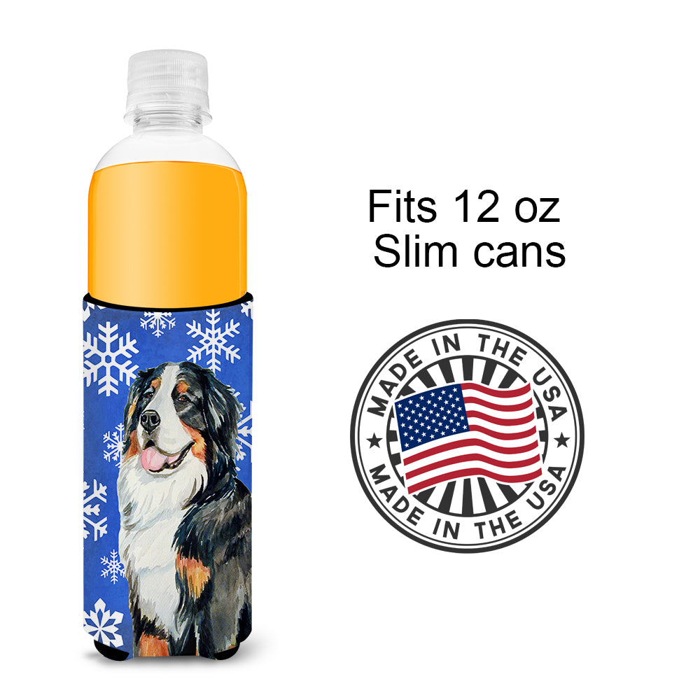 Bernese Mountain Dog Winter Snowflakes Holiday Ultra Beverage Insulators for slim cans LH9289MUK