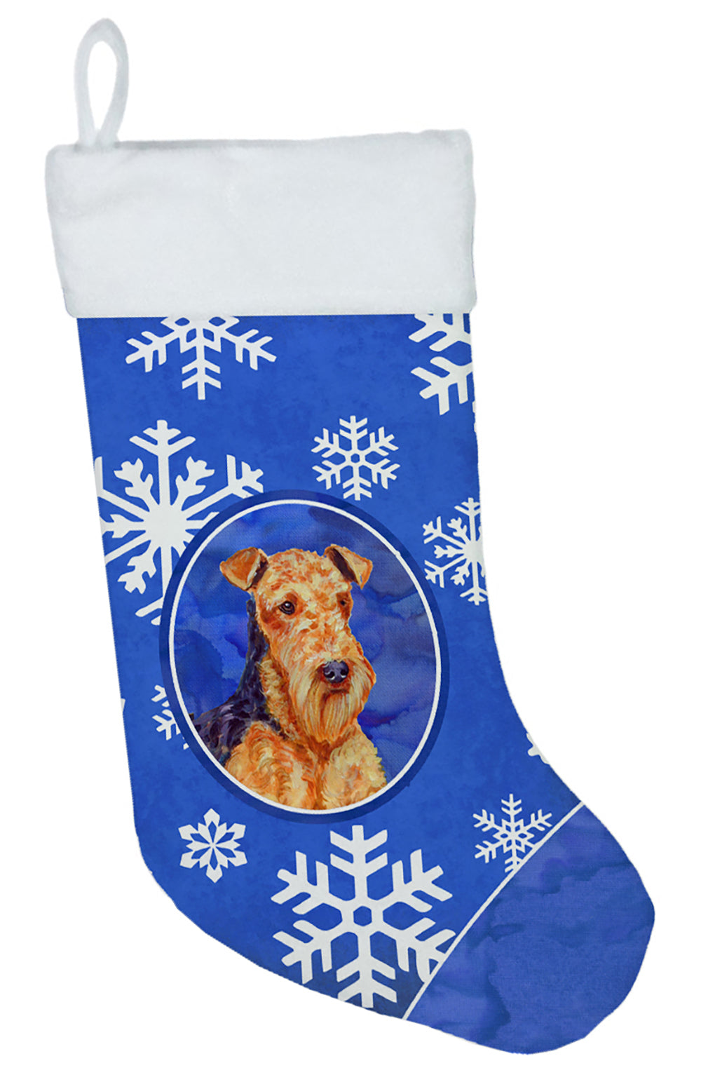 Airedale Winter Snowflakes Snowflakes Holiday Christmas  Stocking  the-store.com.
