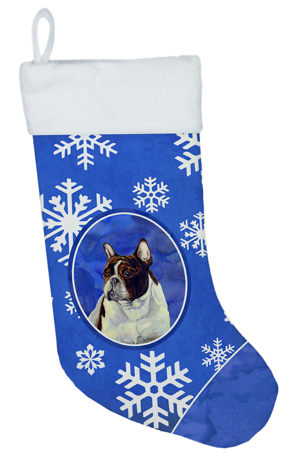 French Bulldog Winter Snowflakes Snowflakes Holiday Christmas  Stocking LH9292  the-store.com.
