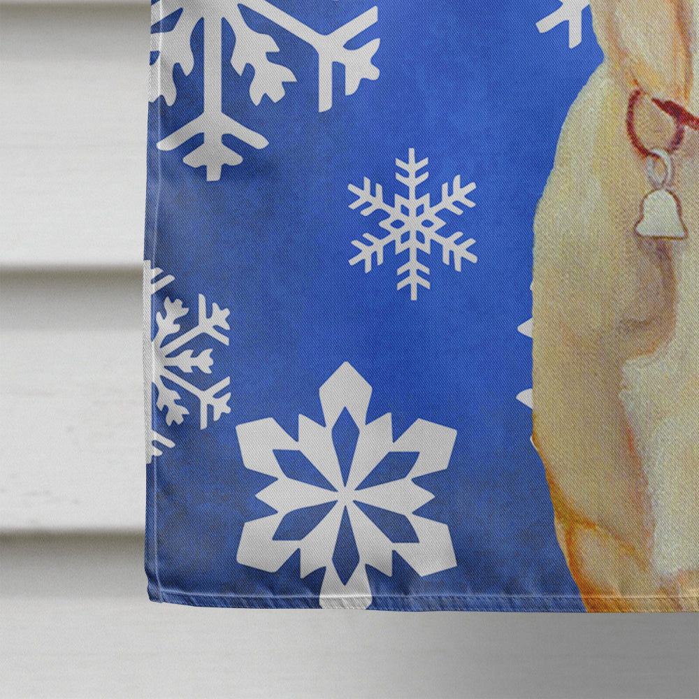 Labrador Winter Snowflakes Holiday Flag Canvas House Size  the-store.com.