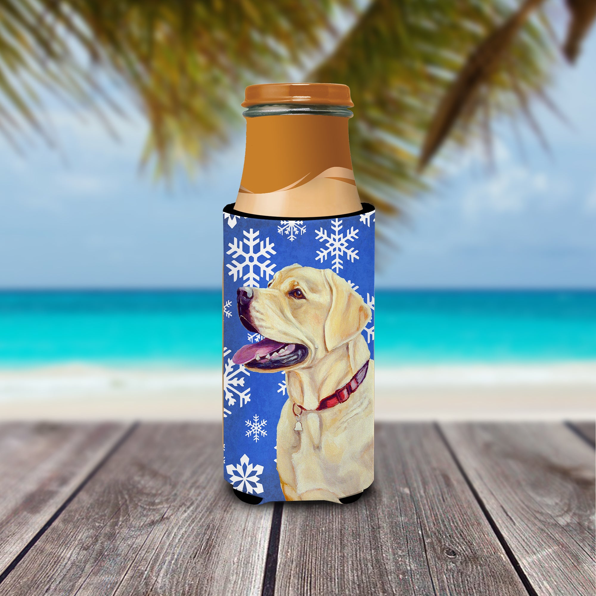 Labrador Winter Snowflakes Holiday Ultra Beverage Insulators for slim cans LH9293MUK