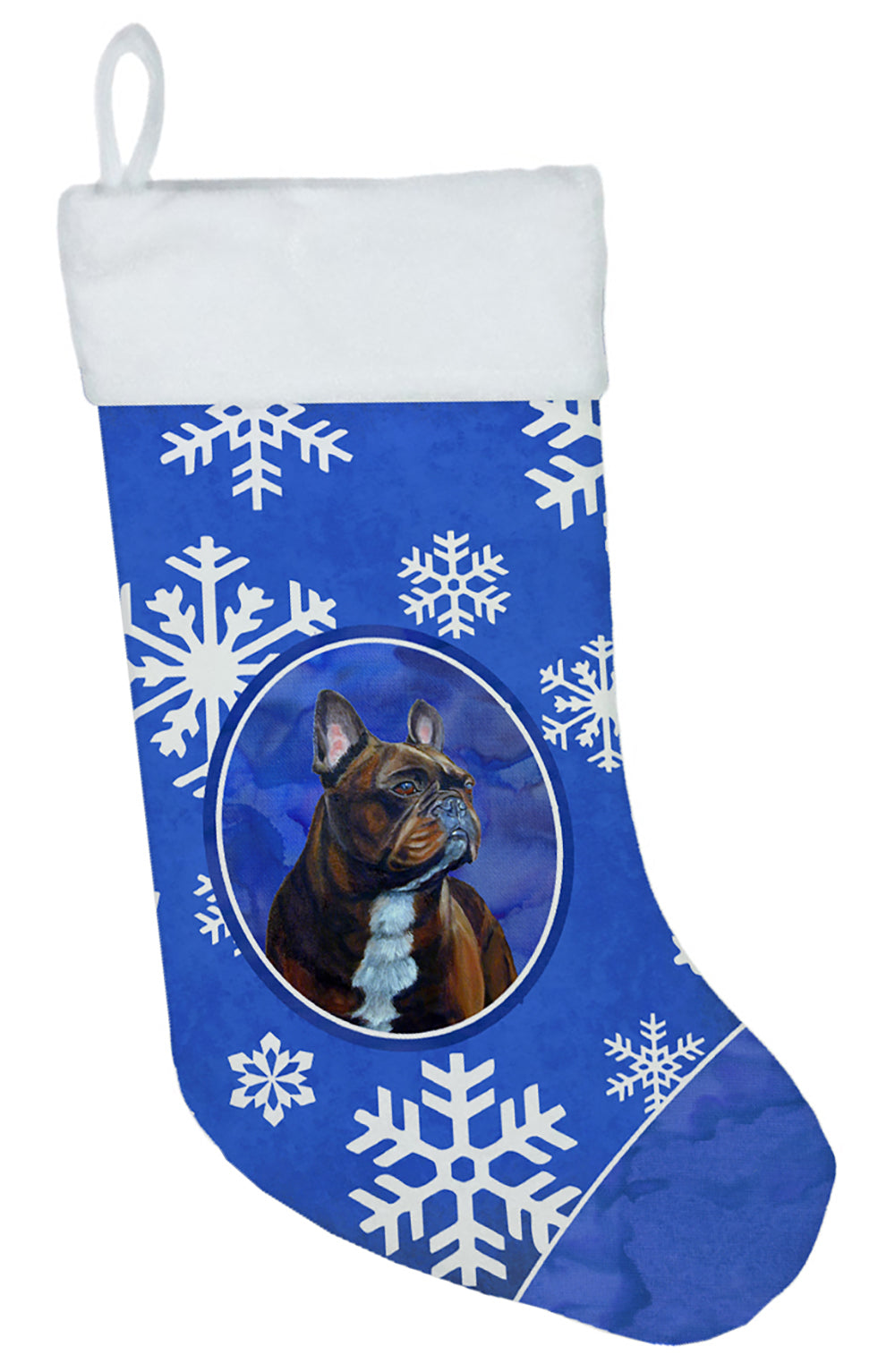 French Bulldog Winter Snowflakes Snowflakes Holiday Christmas  Stocking LH9295  the-store.com.