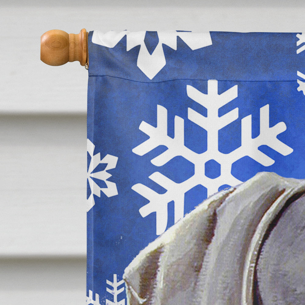Weimaraner Winter Snowflakes Holiday Flag Canvas House Size