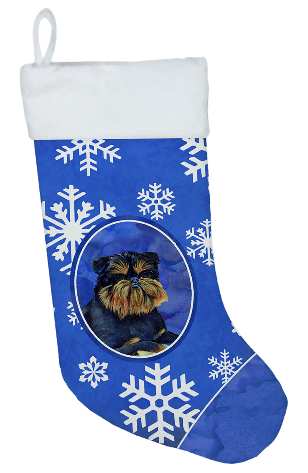 Brussels Griffon Winter Snowflakes Snowflakes Holiday Christmas Stocking LH9298