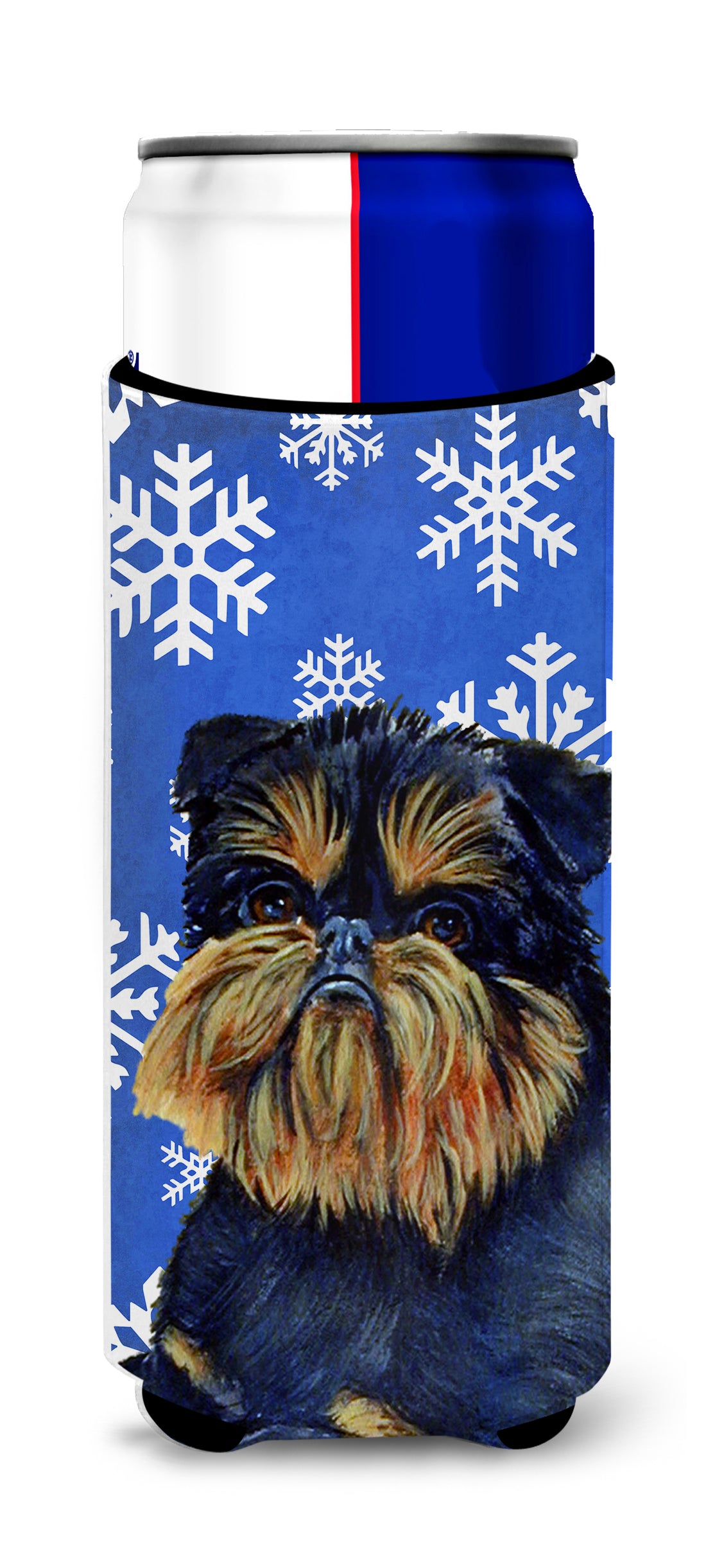 Brussels Griffon Winter Snowflakes Holiday Ultra Beverage Insulators for slim cans LH9298MUK.