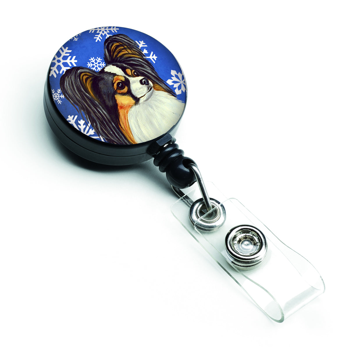 Papillon Winter Snowflakes Holiday Retractable Badge Reel LH9300BR