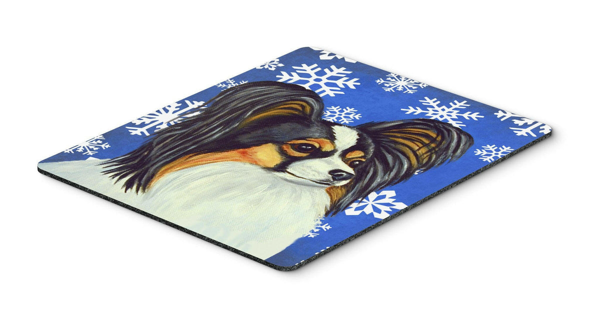 Papillon Winter Snowflakes Holiday Mouse Pad, Hot Pad or Trivet by Caroline&#39;s Treasures