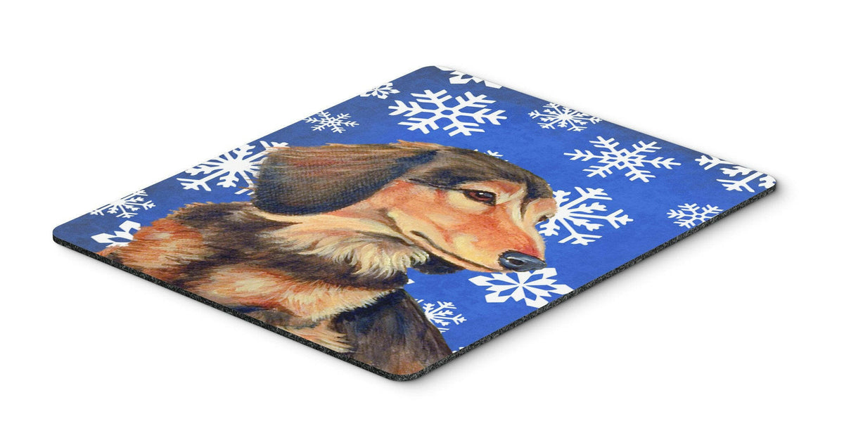 Dachshund Winter Snowflakes Holiday Mouse Pad, Hot Pad or Trivet by Caroline&#39;s Treasures