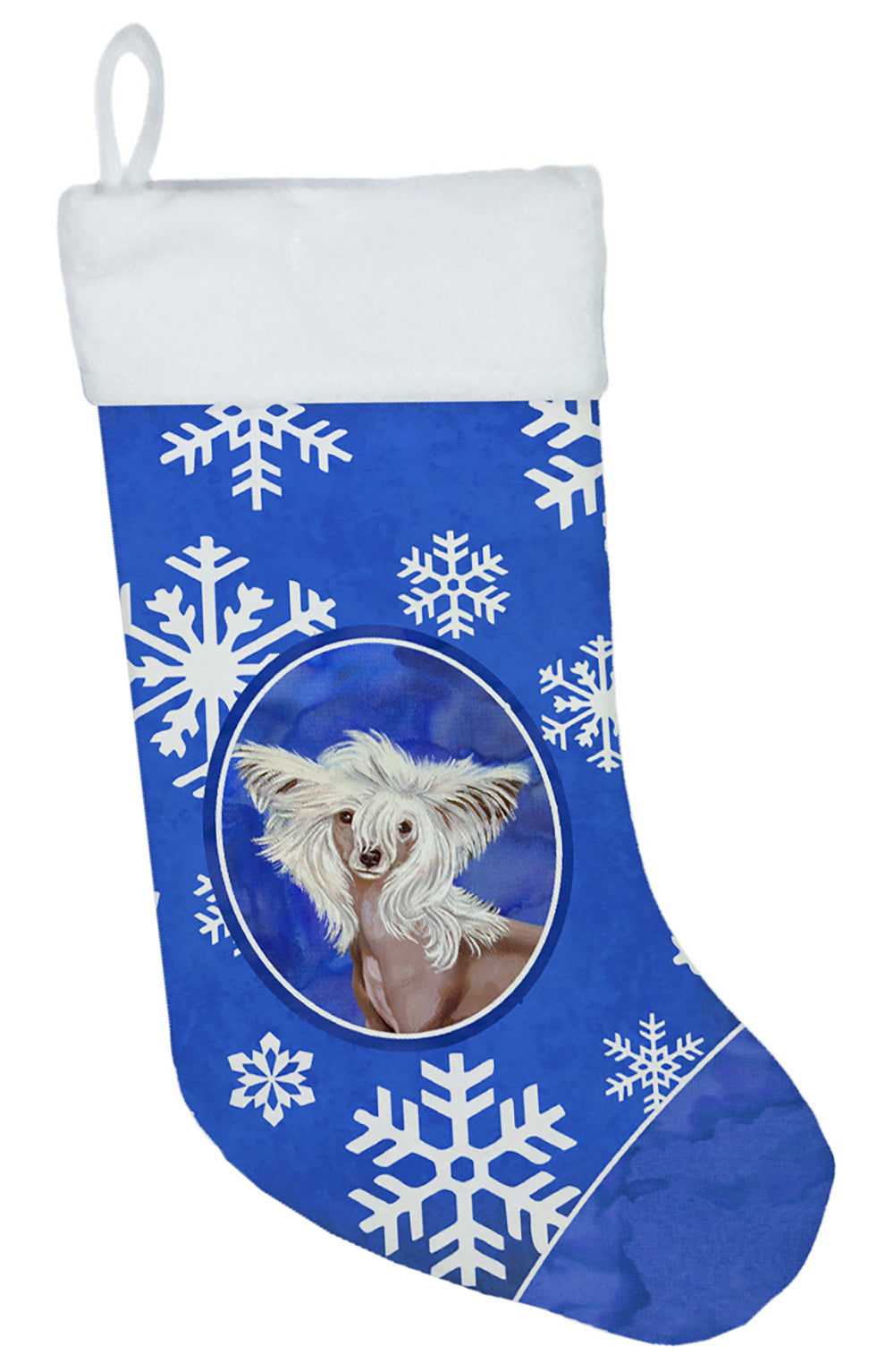 Chinese Crested Winter Snowflakes Snowflakes Holiday Christmas Stocking LH9302