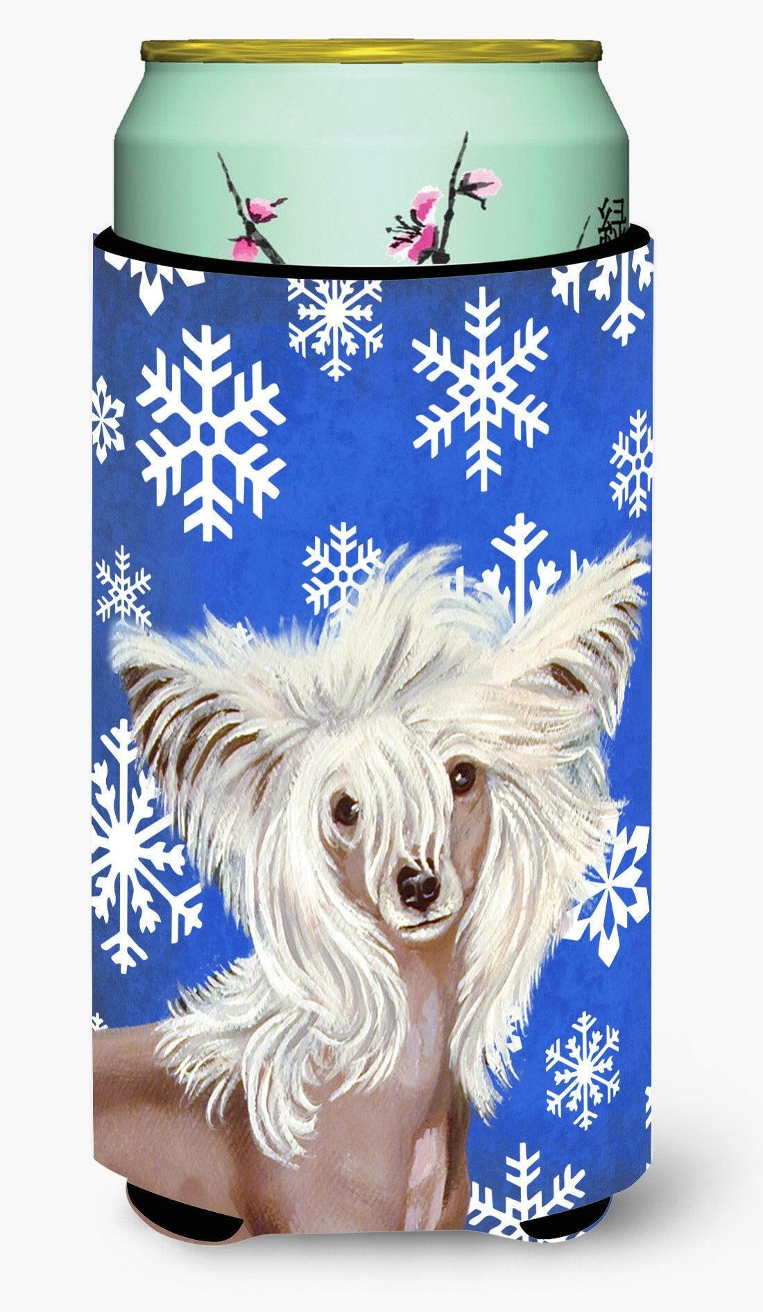 Chinese Crested Winter Snowflakes Holiday  Tall Boy Beverage Insulator Beverage Insulator Hugger by Caroline&#39;s Treasures