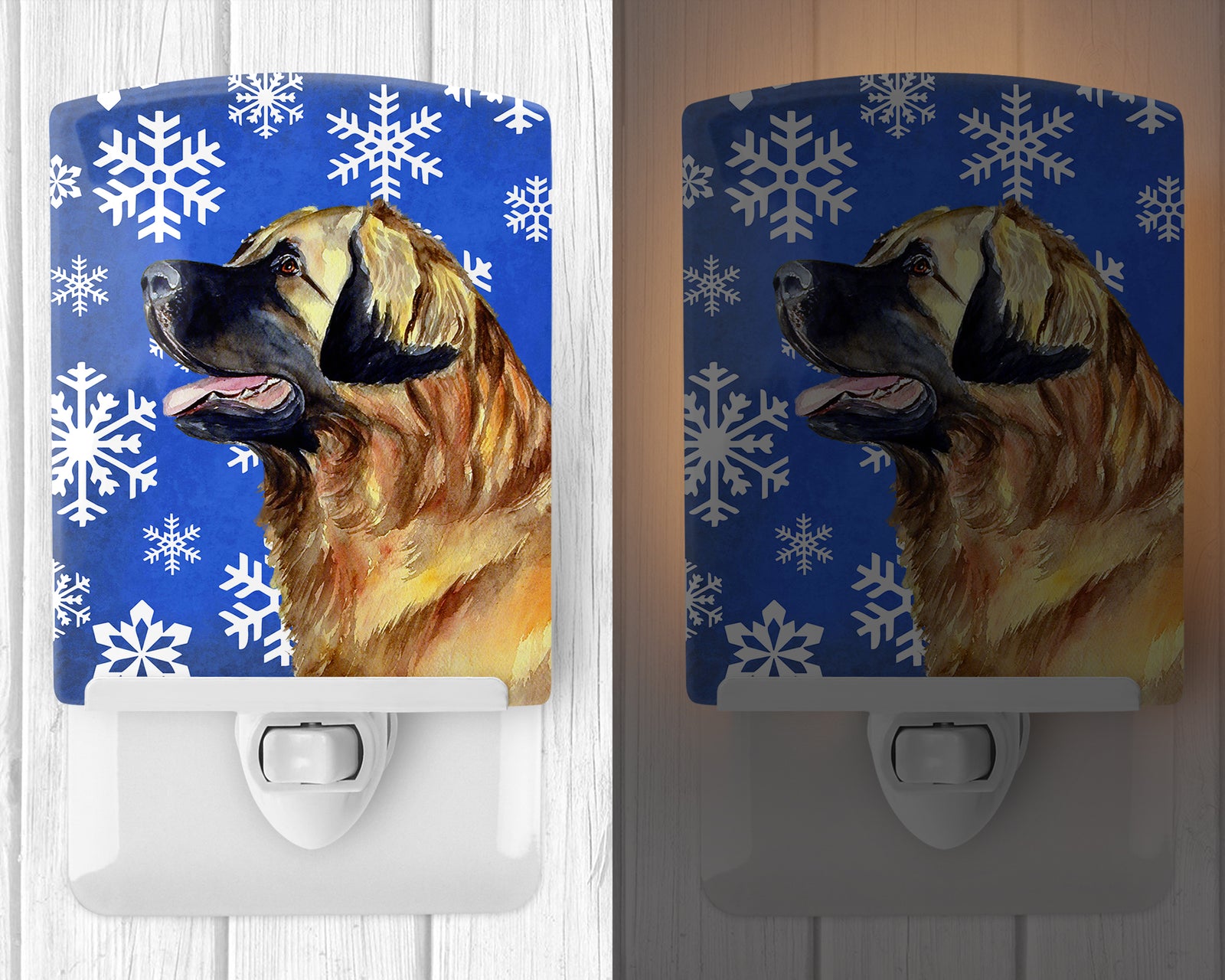Caroline's Treasures Leonberger Winter Snowflakes Holiday Ceramic Night Light LH9303CNL