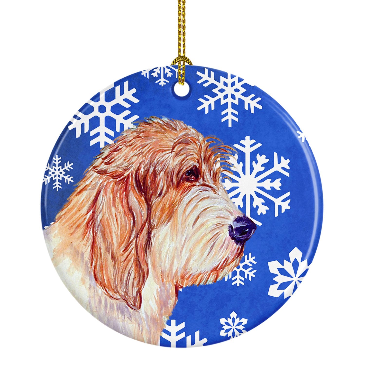 Petit Basset Griffon Vendeen Winter Snowflake Holiday Ceramic Ornament LH9307 by Caroline's Treasures