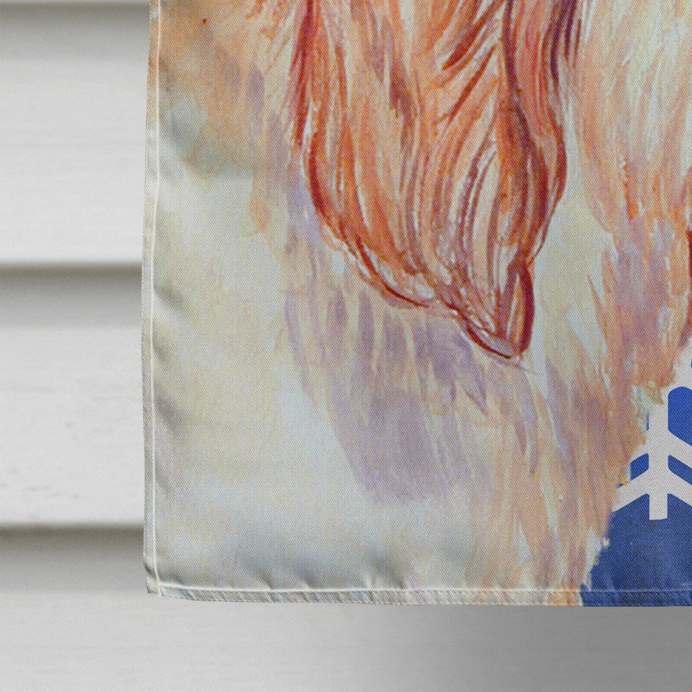 Petit Basset Griffon Vendeen Winter Snowflakes Holiday Flag Canvas House Size  the-store.com.