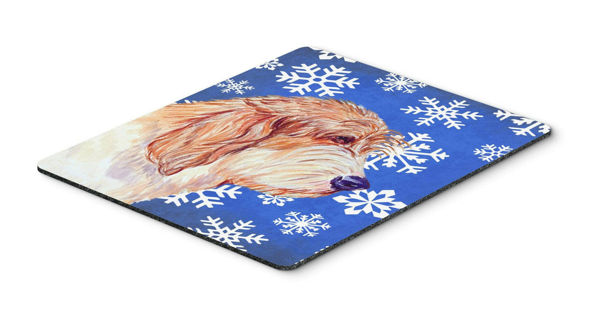 Petit Basset Griffon Vendeen Winter Snowflakes Mouse Pad, Hot Pad or Trivet by Caroline&#39;s Treasures