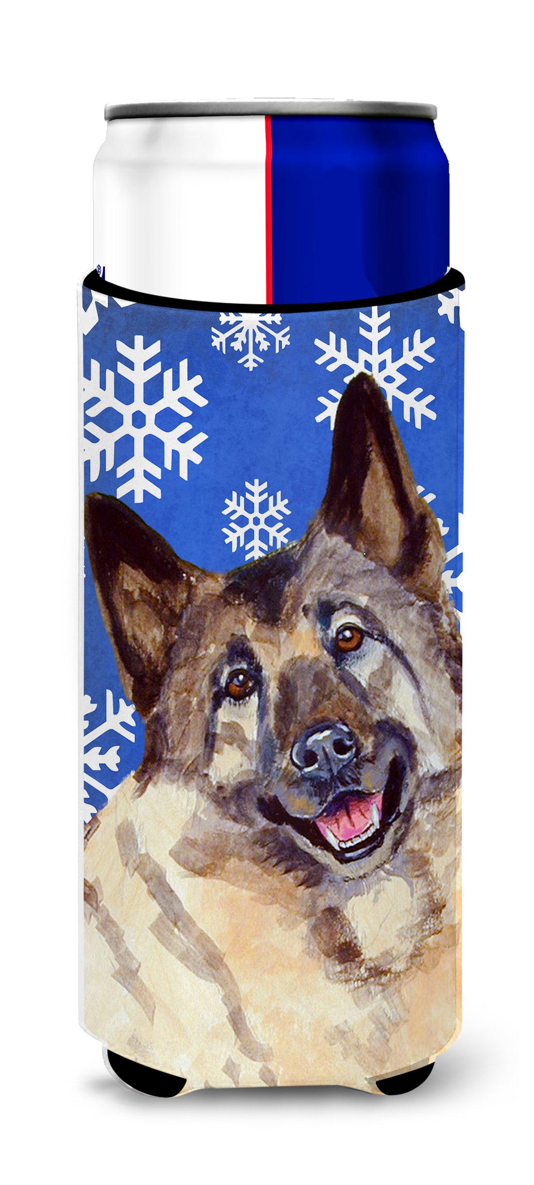 Norwegian Elkhound Winter Snowflakes Holiday Ultra Beverage Isolateurs pour canettes minces LH9308MUK