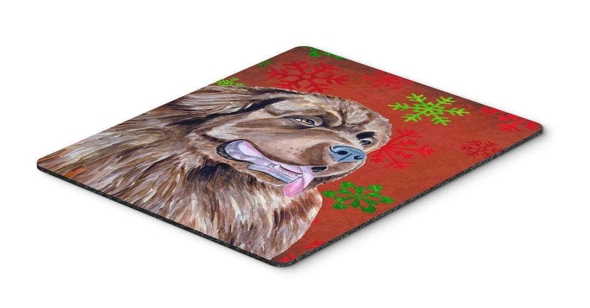 Newfoundland Red and Green Snowflakes  Christmas Mouse Pad, Hot Pad or Trivet by Caroline&#39;s Treasures