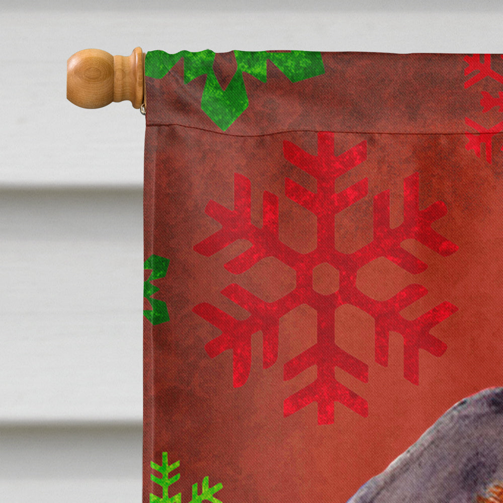 Dachshund Red Green Snowflake Holiday Christmas Flag Canvas House Size  the-store.com.