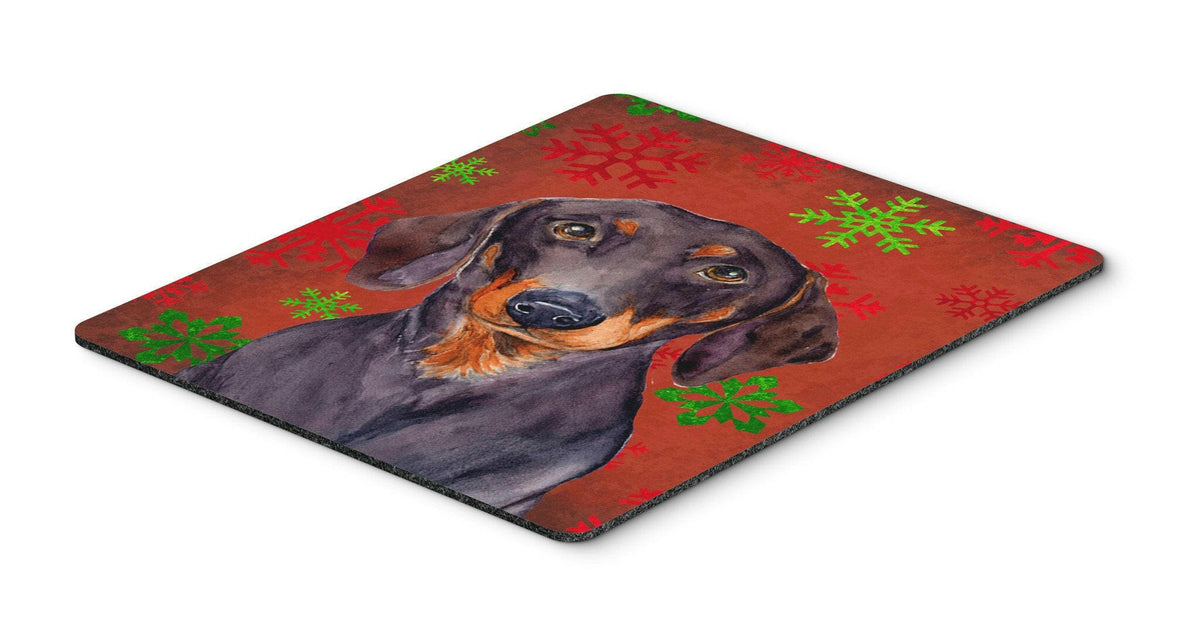 Dachshund Red and Green Snowflakes Christmas Mouse Pad, Hot Pad or Trivet by Caroline&#39;s Treasures