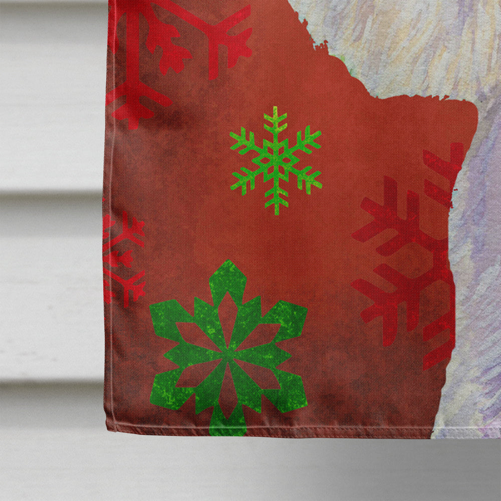 Westie Red and Green Snowflakes Holiday Christmas Flag Canvas House Size