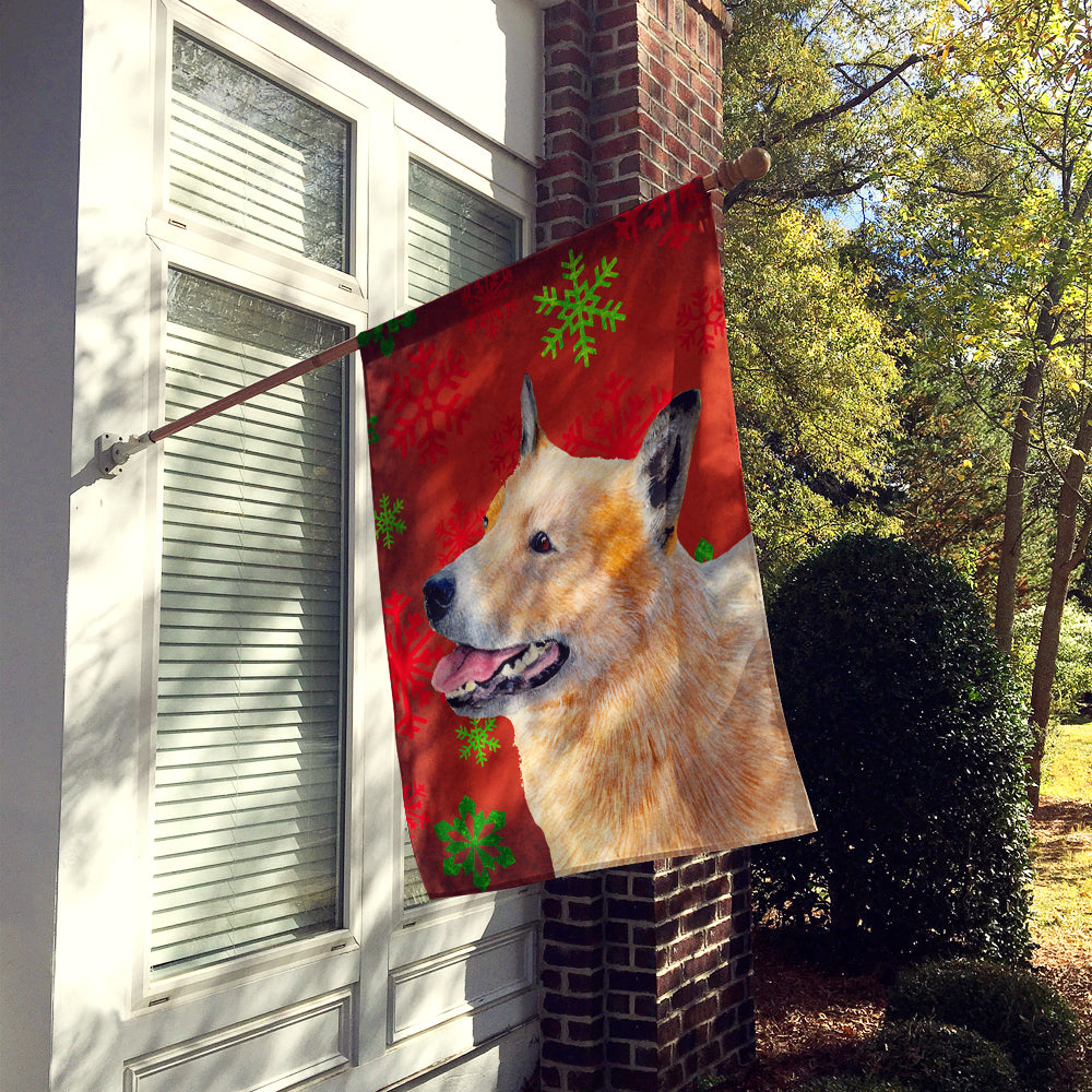 Australian Cattle Dog Red Snowflakes Holiday Christmas Flag Canvas House Size