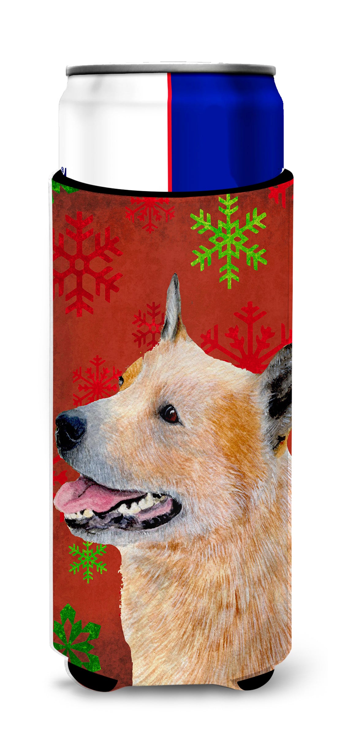 Australian Cattle Dog Red Green Snowflakes Christmas Ultra Beverage Insulators for slim cans LH9317MUK