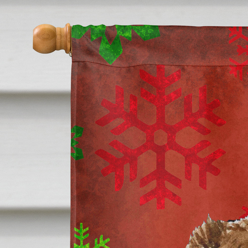 Australian Shepherd Red Snowflakes Holiday Christmas Flag Canvas House Size  the-store.com.