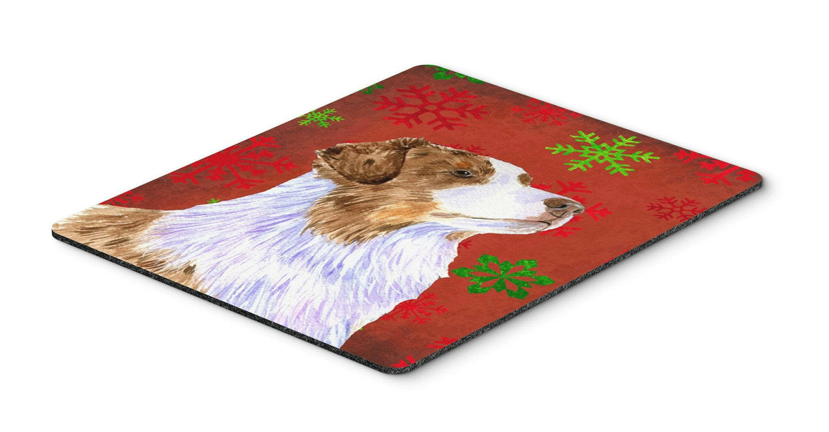 Australian Shepherd  Snowflakes Christmas Mouse Pad, Hot Pad or Trivet by Caroline&#39;s Treasures