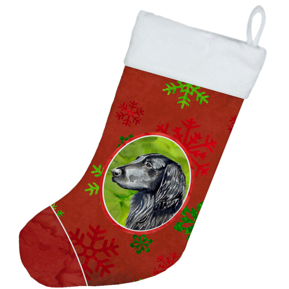Flat Coated Retriever Red Snowflakes Holiday Christmas Christmas Stocking  the-store.com.