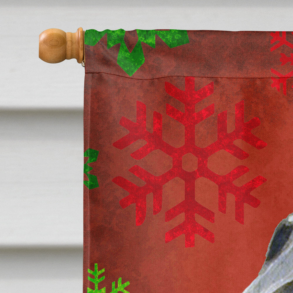 Flat Coated Retriever Red Snowflakes Holiday Christmas Flag Canvas House Size  the-store.com.