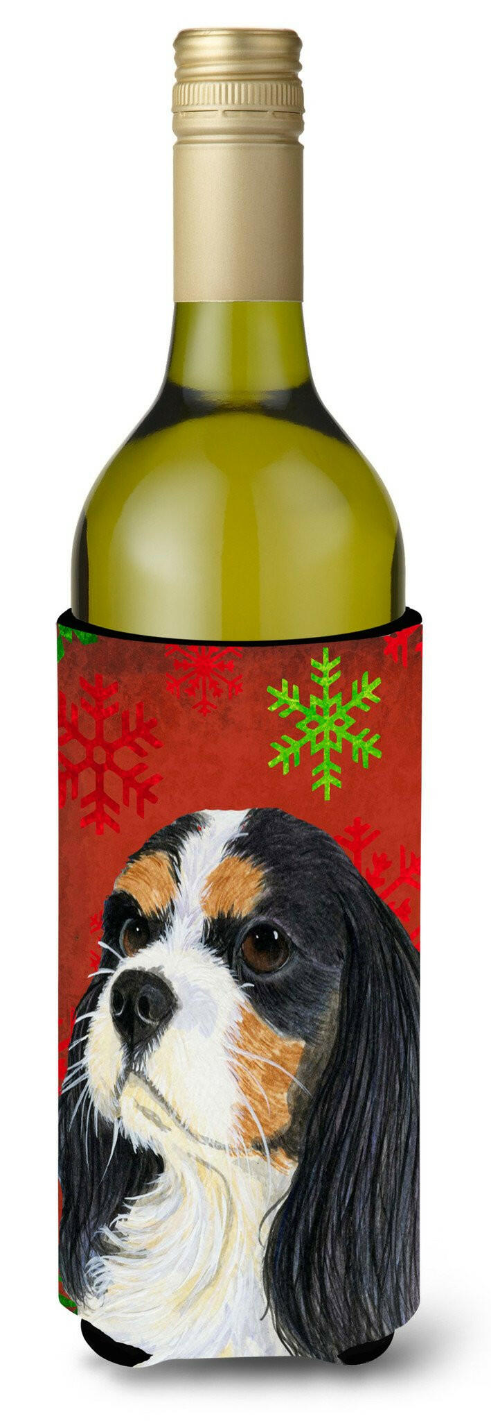 Cavalier Spaniel Snowflakes Holiday Christmas Wine Bottle Beverage Insulator Beverage Insulator Hugger by Caroline&#39;s Treasures