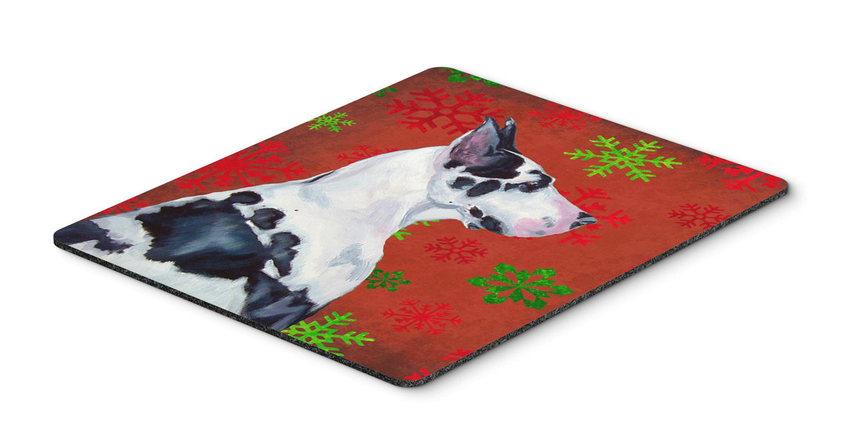Great Dane Red and Green Snowflakes Christmas Mouse Pad, Hot Pad or Trivet by Caroline&#39;s Treasures