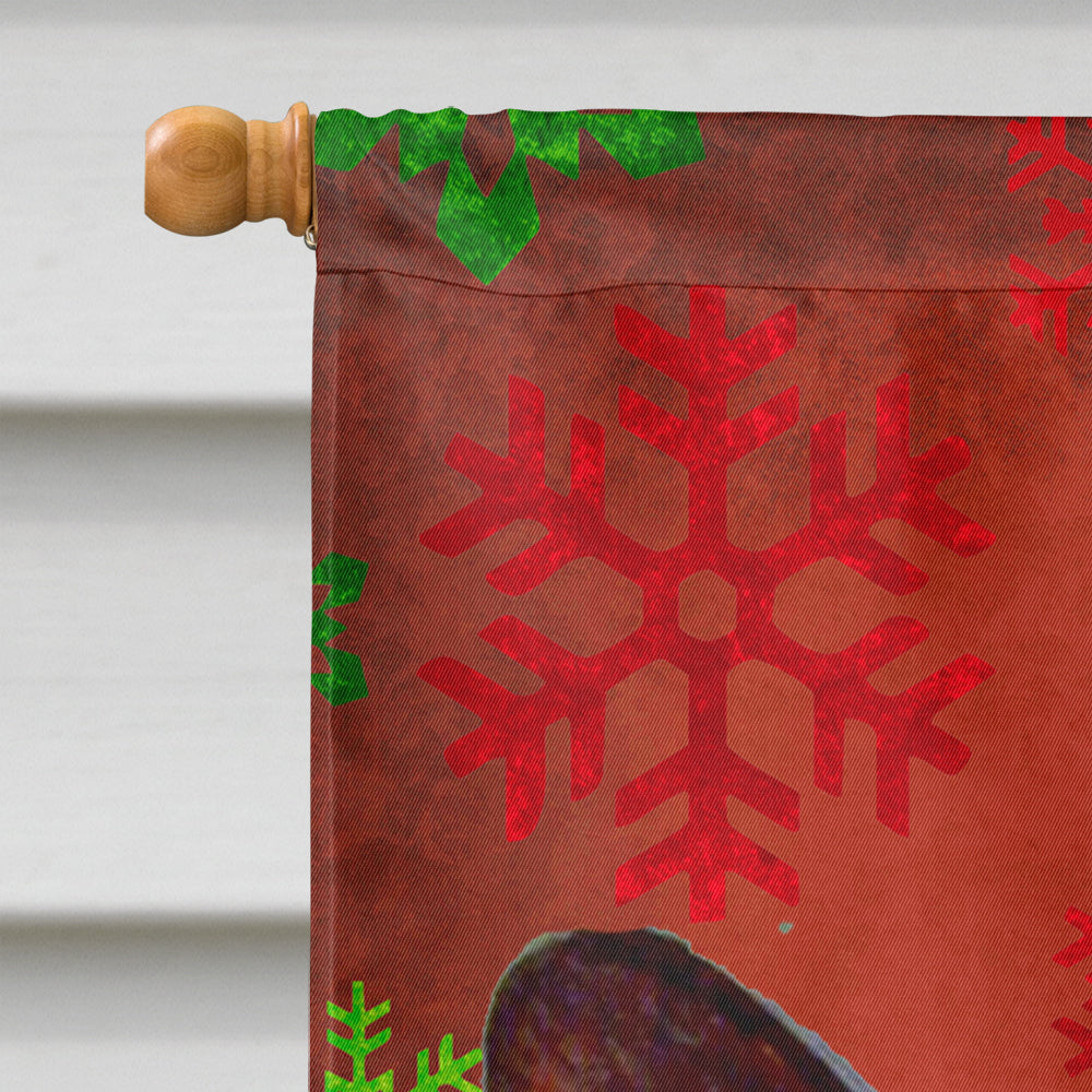Corgi Red and Green Snowflakes Holiday Christmas Flag Canvas House Size