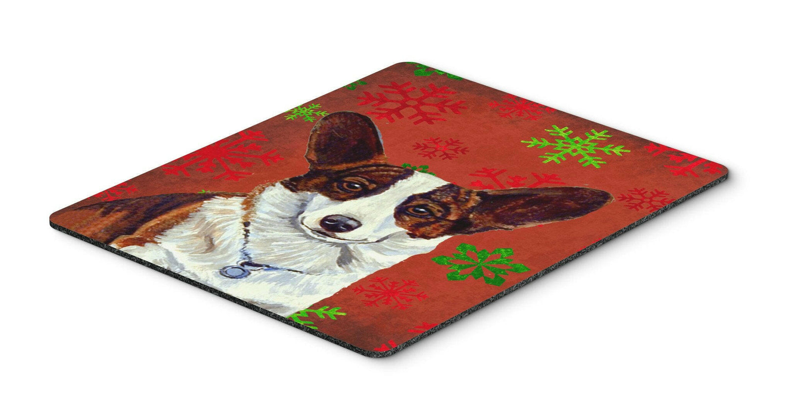 Corgi Red and Green Snowflakes Holiday Christmas Mouse Pad, Hot Pad or Trivet by Caroline's Treasures