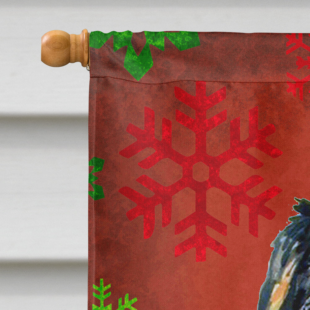 Bernese Mountain Dog Red Snowflakes Holiday Christmas Flag Canvas House Size
