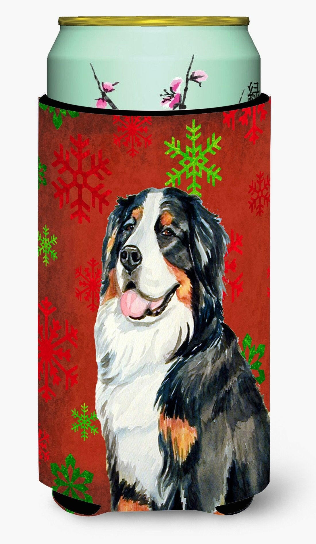 Bernese Mountain Dog Snowflakes Holiday Christmas  Tall Boy Beverage Insulator Beverage Insulator Hugger by Caroline&#39;s Treasures