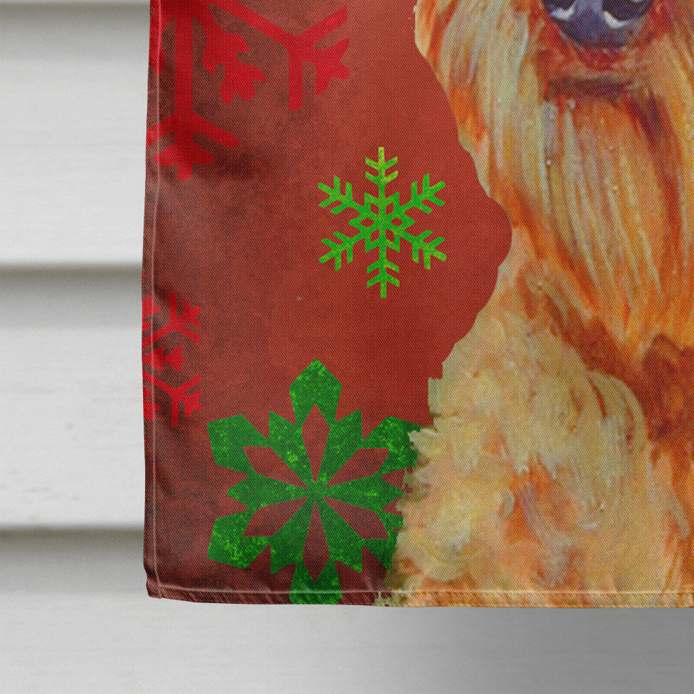 Airedale Red Green Snowflakes Christmas Flag Canvas House Size
