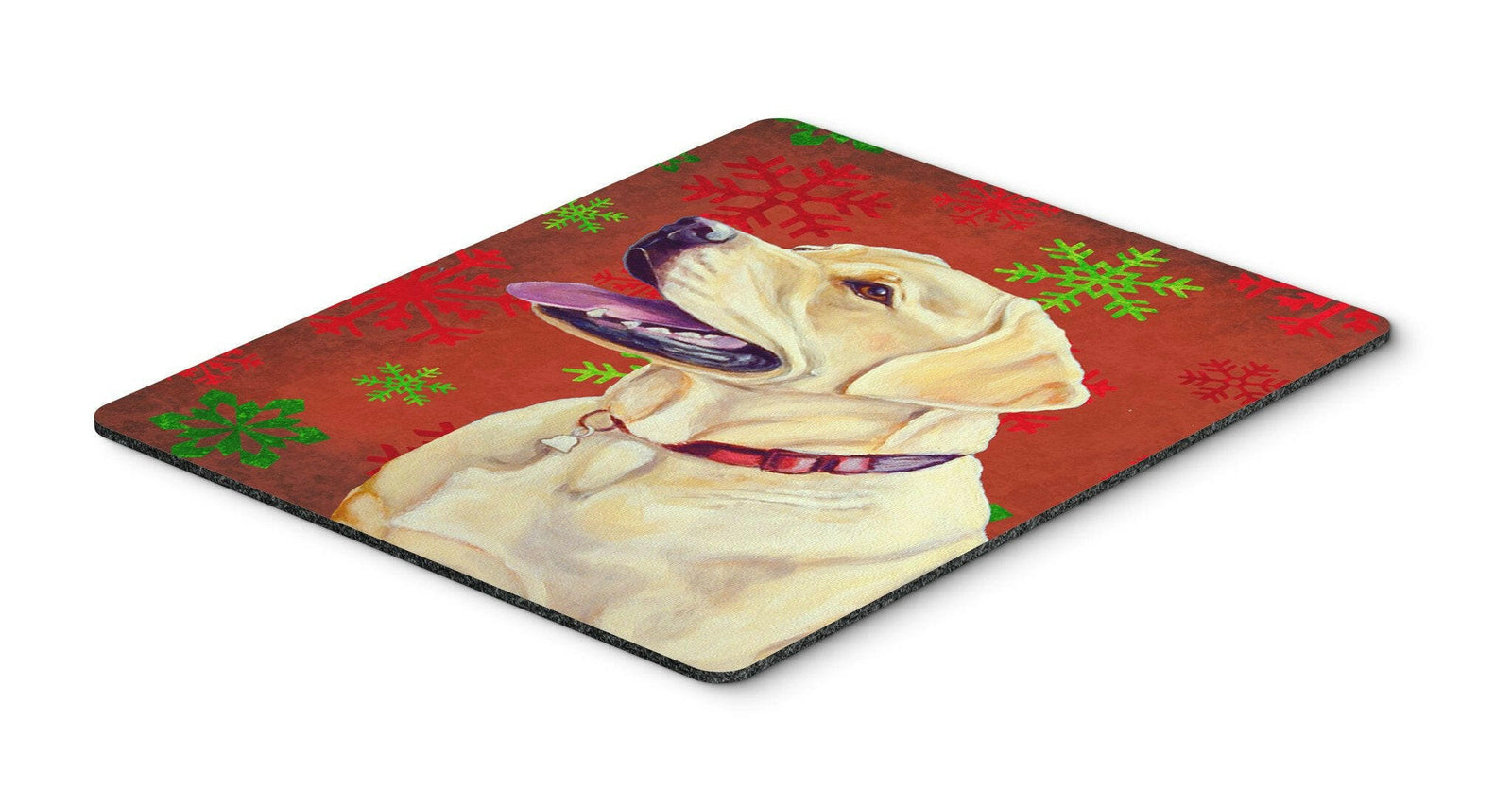 Labrador Red and Green Snowflakes Christmas Mouse Pad, Hot Pad or Trivet by Caroline's Treasures