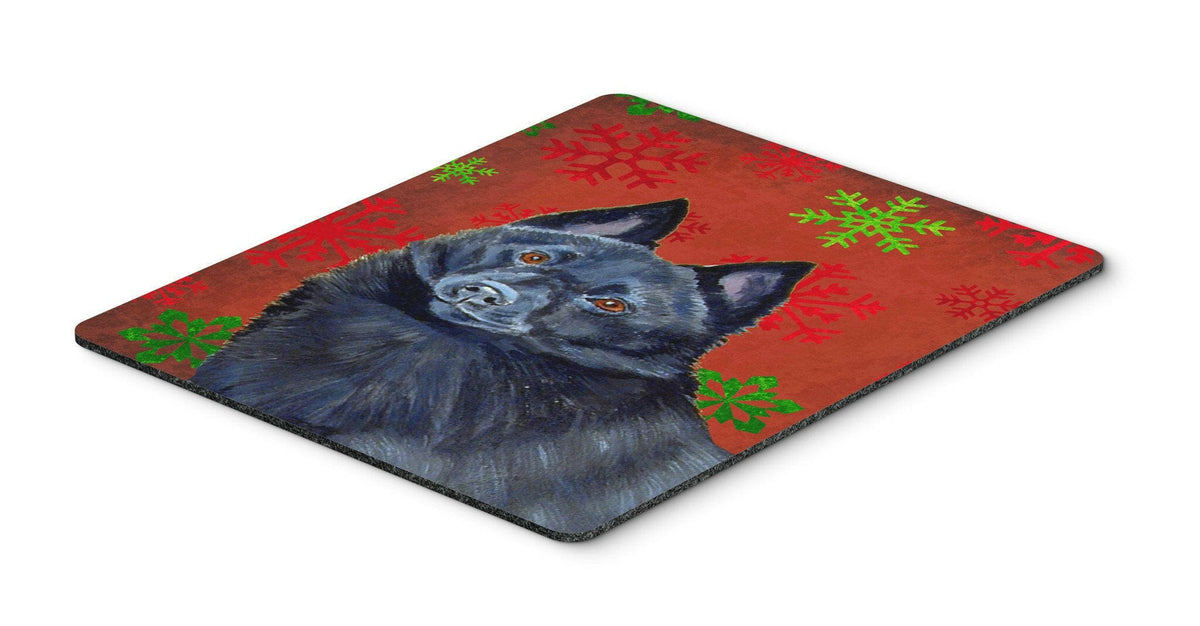 Schipperke Red and Green Snowflakes Christmas Mouse Pad, Hot Pad or Trivet by Caroline&#39;s Treasures