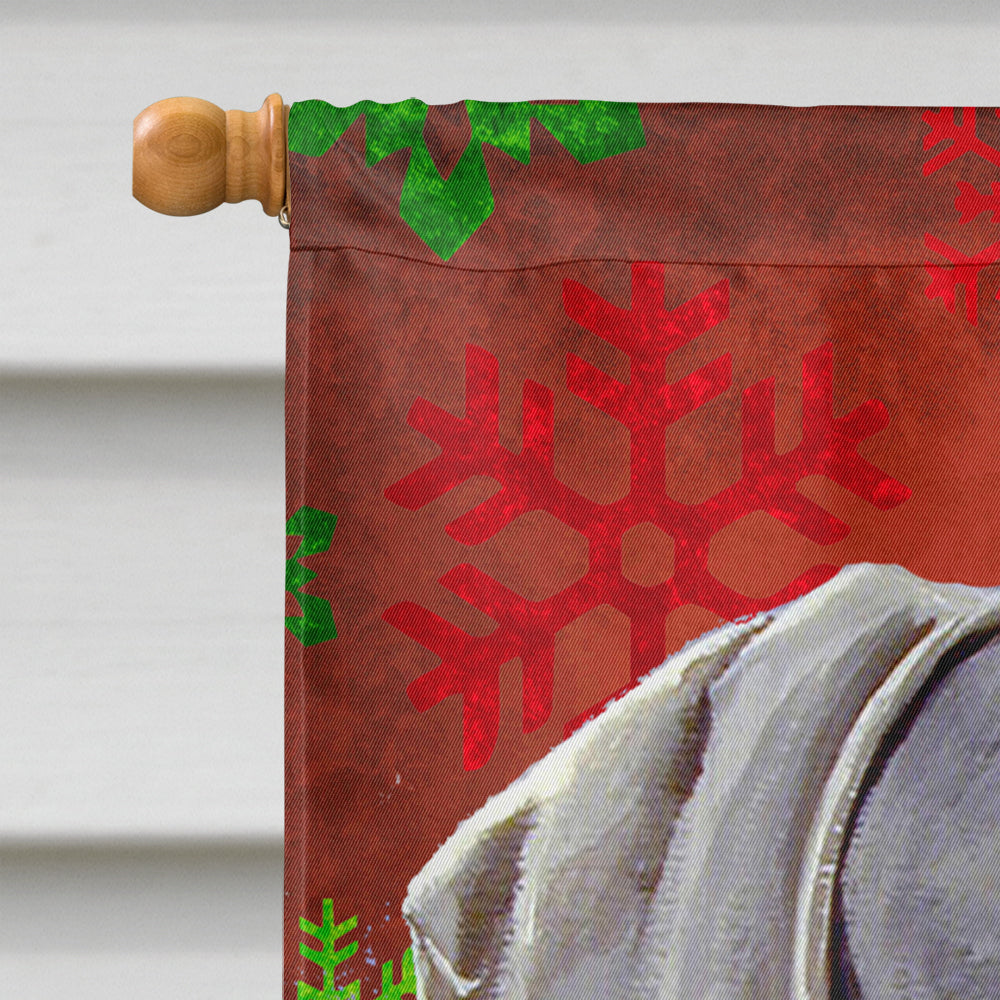 Weimaraner Red Green Snowflakes Christmas Flag Canvas House Size  the-store.com.