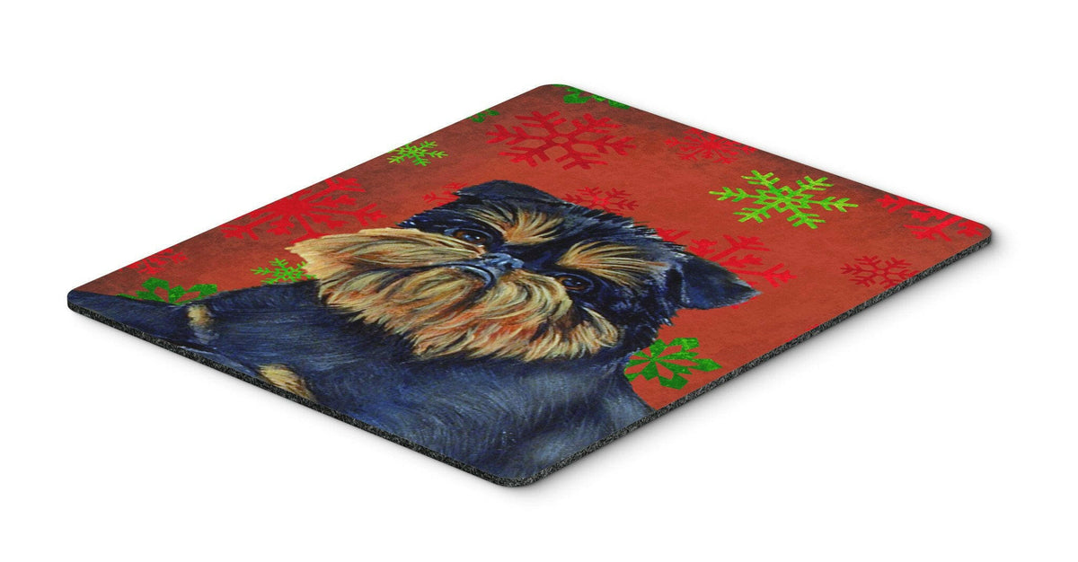 Brussels Griffon Red Green Snowflakes Christmas Mouse Pad, Hot Pad or Trivet by Caroline&#39;s Treasures