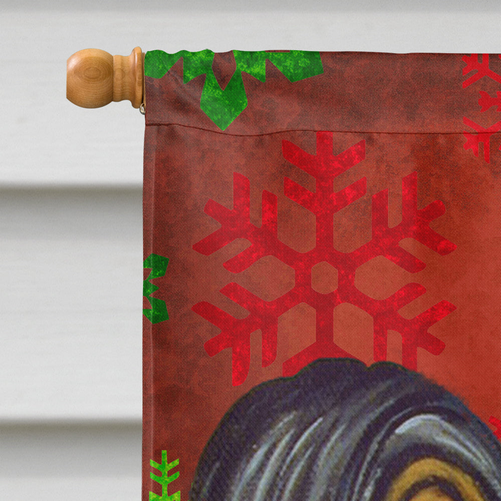 Papillon Red Green Snowflake Holiday Christmas Flag Canvas House Size