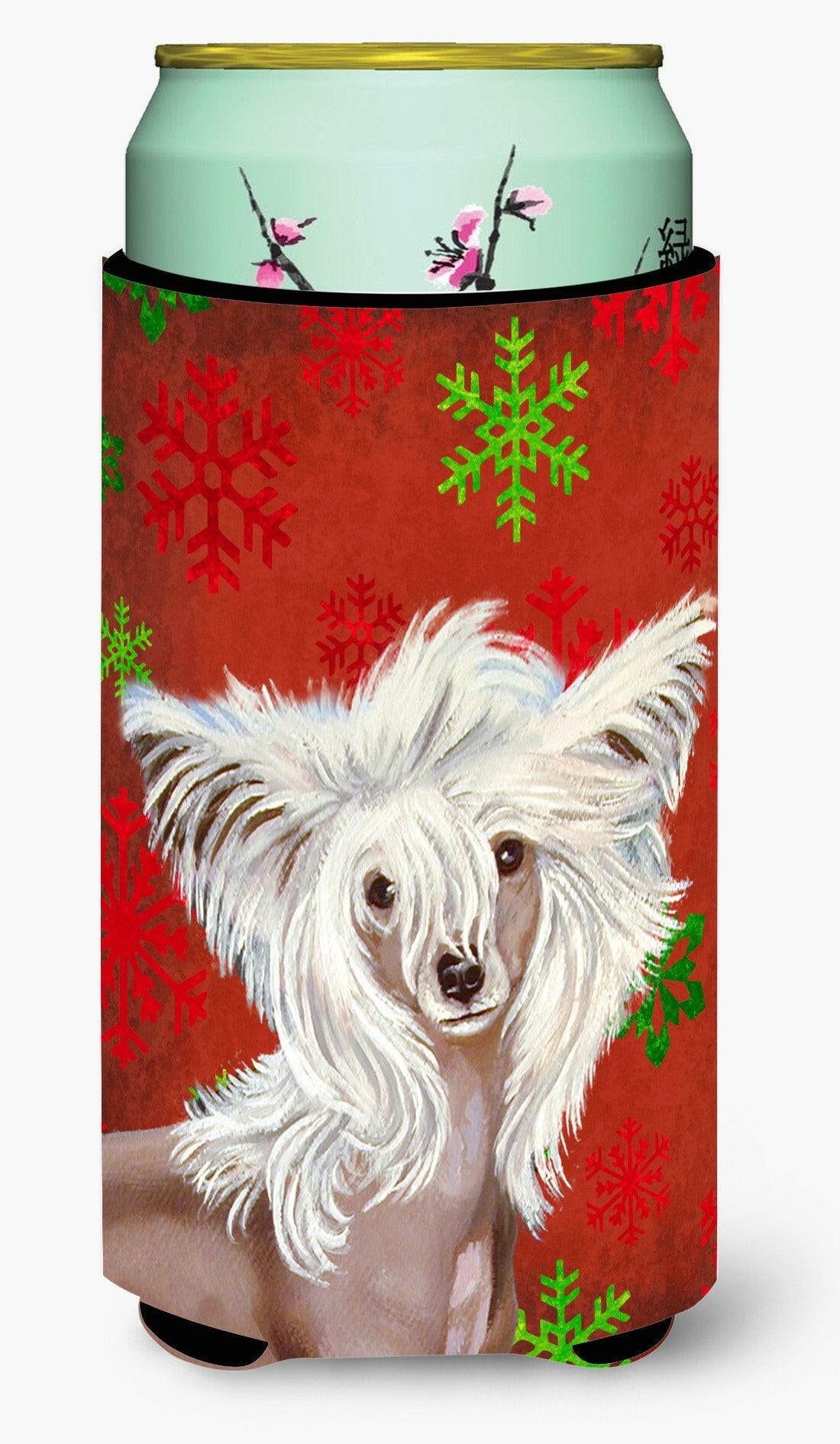 Chinese Crested Snowflakes Holiday Christmas  Tall Boy Beverage Insulator Beverage Insulator Hugger by Caroline&#39;s Treasures